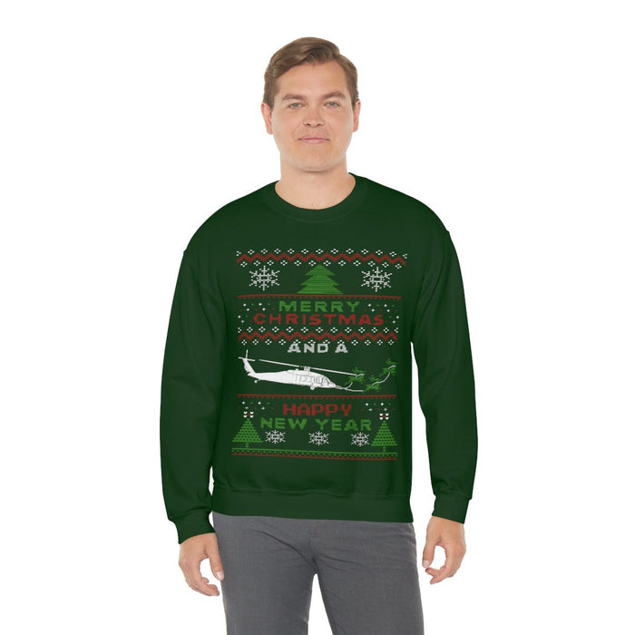 Military Helicopter Blackhawk Ugly Christmas Sweater Sweatshirt