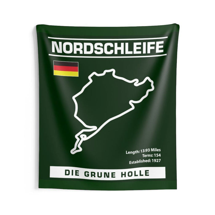 Forest Green Nordschleife Die Grune Holle Wall Flag in multiple sizes