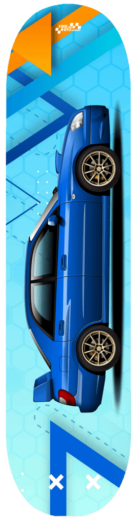 Car Art Subaru STI Skateboard Deck 7-ply Canadian Hard Rock Maple Blue V4