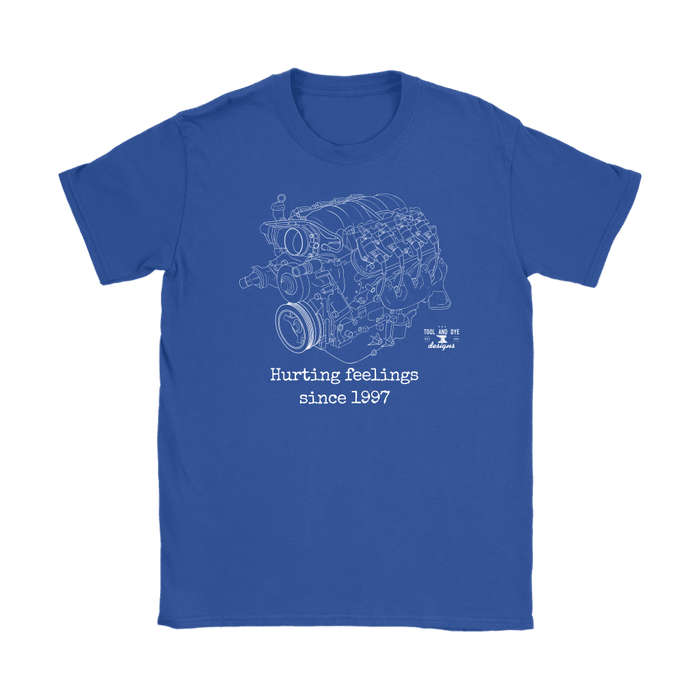 LS Engine Hurting Feelings Since 1997 V8 GM Engine Blueprint t-shirt ver. 2