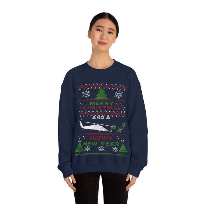 Copy of Military Helicopter Blackhawk Ugly Christmas Sweater Sweatshirt monster digital