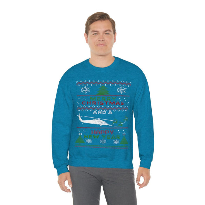 Military Helicopter Blackhawk Ugly Christmas Sweater Sweatshirt