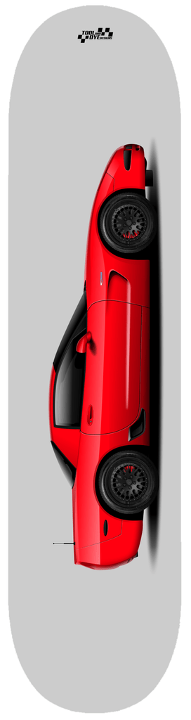 Car Art C5 Corvette Z06 Skateboard Deck 7-ply Canadian Hard Rock Maple Torch Red