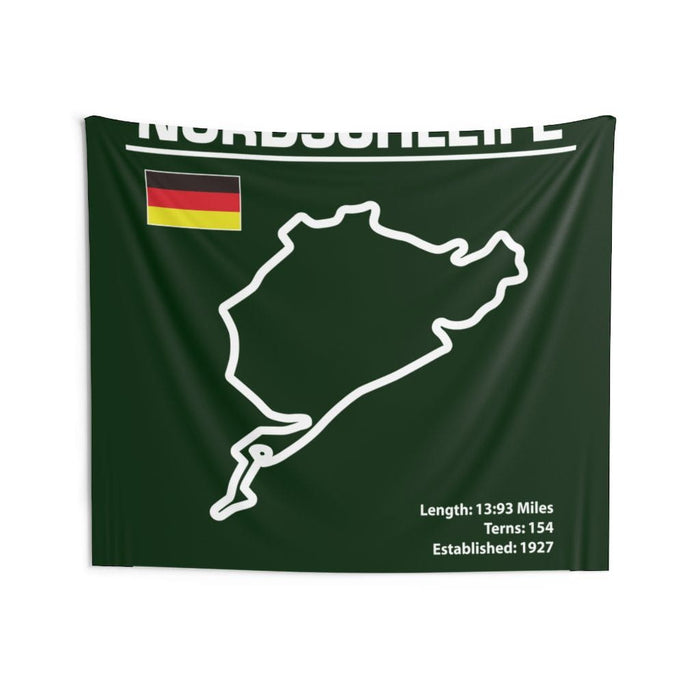 Forest Green Nordschleife Die Grune Holle Wall Flag in multiple sizes