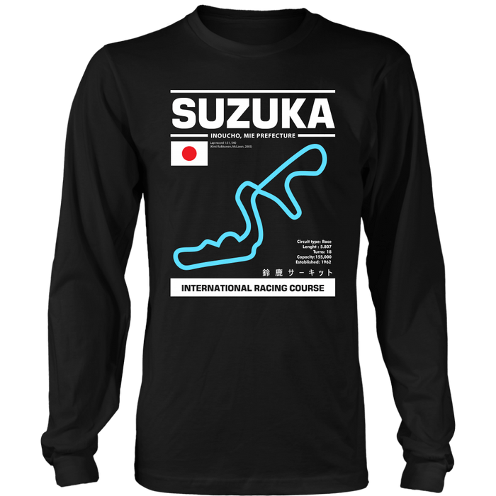 Suzuka International Racing Course Race Track Outline Series T-shirt version 2