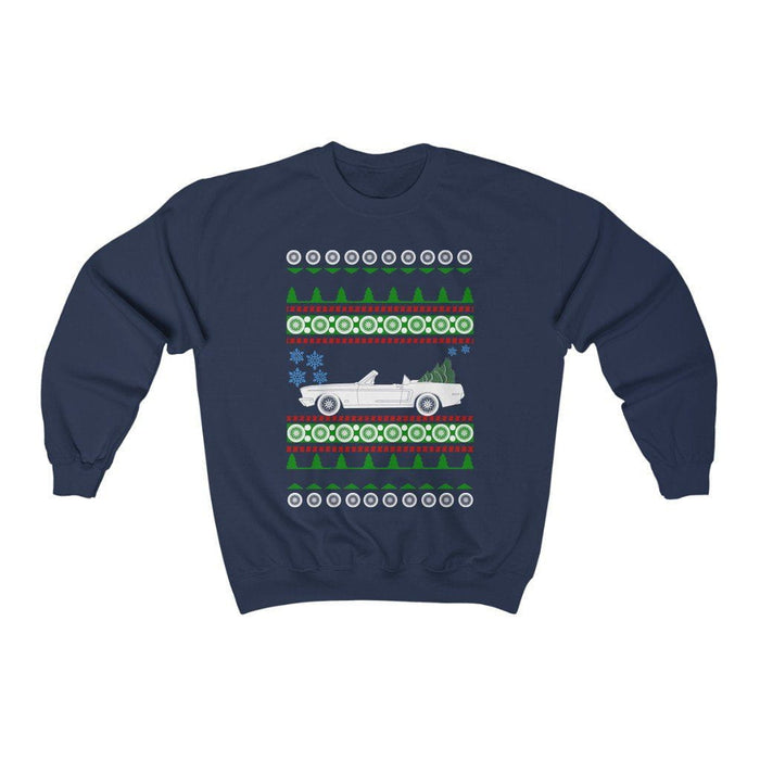 car like a 1968 Mustang convertible ugly christmas sweater