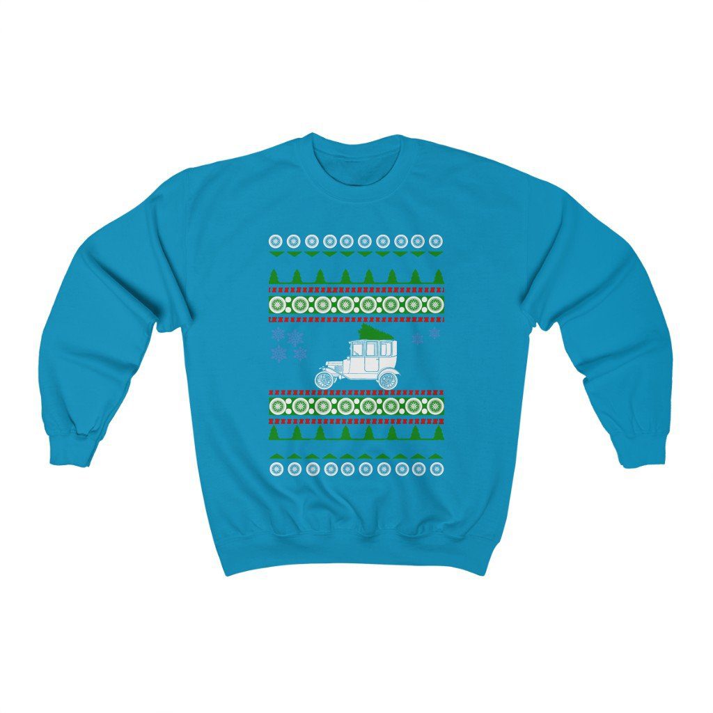 old car like a Ford Model T ugly christmas sweater sweatshirt more colors