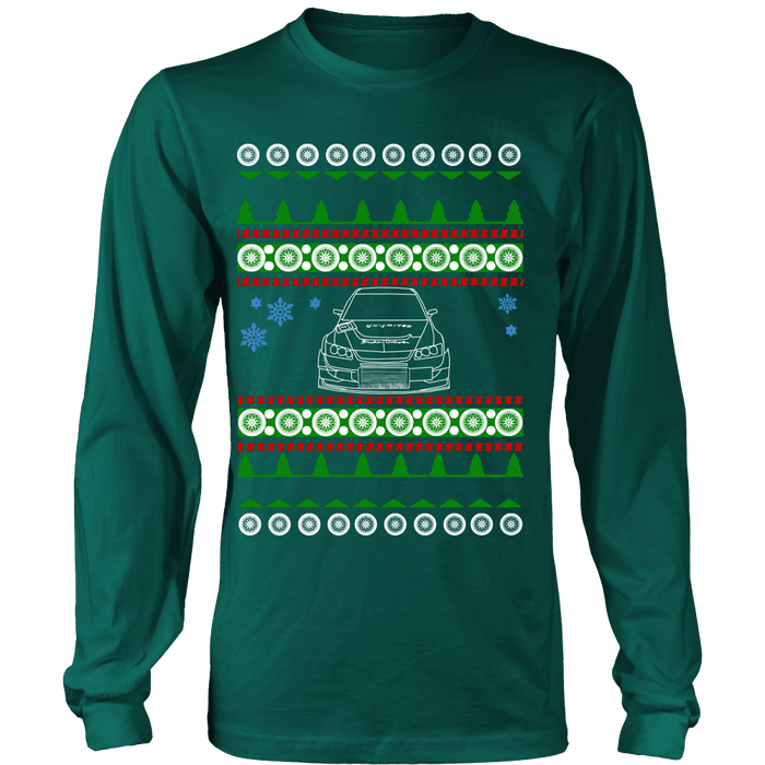 Lancer Evo Voltex front Ugly Christmas Sweater, hoodie and long sleeve t-shirt sweatshirt