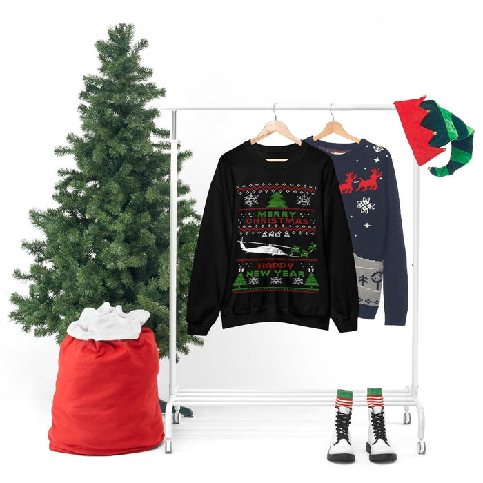 Military Helicopter Blackhawk Ugly Christmas Sweater Sweatshirt