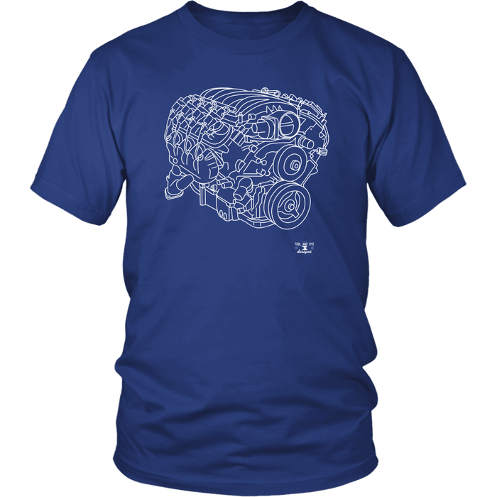 LS7 Engine Blueprint Illustration Series T-shirt