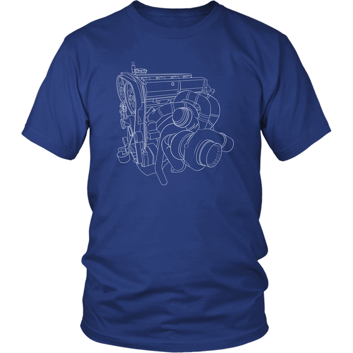 Mitsubishi 4G63 Engine Blueprint Variation 3 Big Turbo t-shirt and hoodie