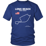 Long Beach California Street Circuit Race track outline series t-shirt and hoodie