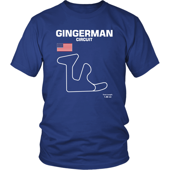 Michigan Gingerman Race Track Outline Series T-shirt or Hoodie