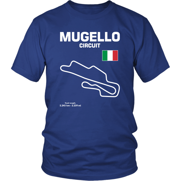 Mugello Circuit Racetrack Outline Series T-shirt and Hoodie