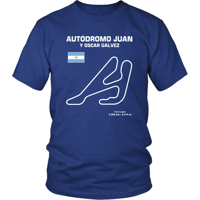 Autódromo Juan y Oscar Gálvez Buenos Aires Race Track Outline Series T-shirt or Hoodie