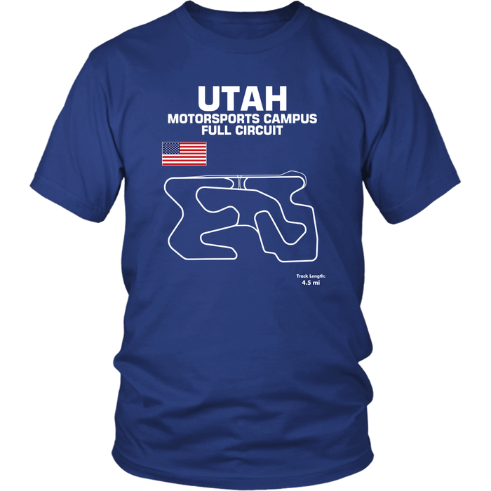 Utah Motorsports Campus Track Outline Series t-shirt or Hoodie