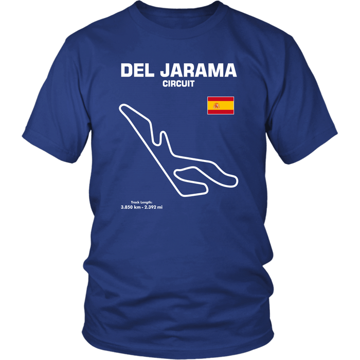 Del Jarama Circuit Spain Race Track Outline Series T-shirt or Hoodie