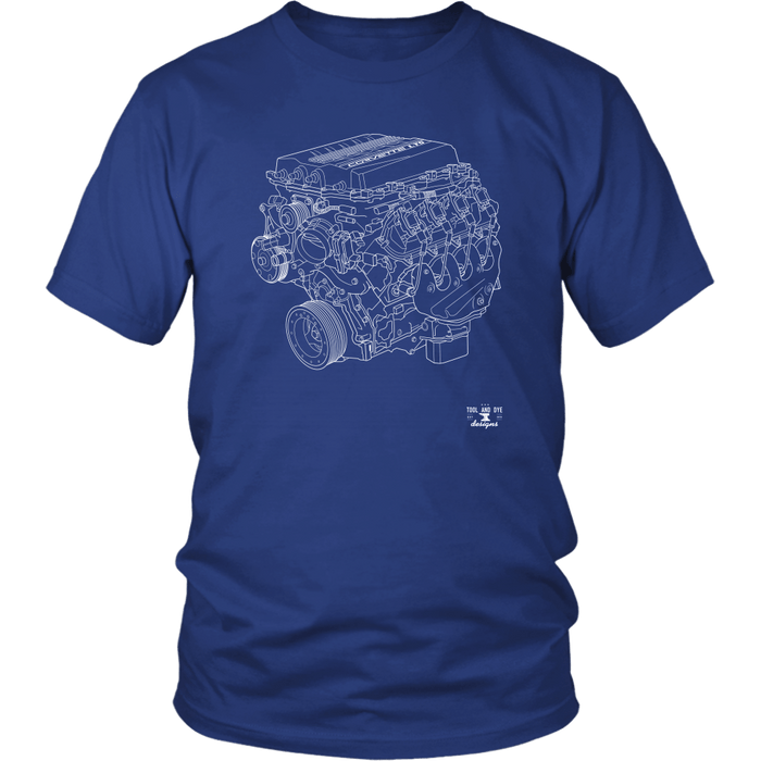 Engine Blueprint Series V8 LT5 ZR1 T-shirt and Hoodie