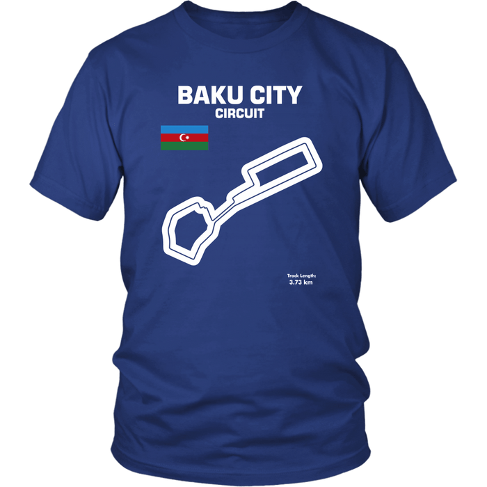 Baku City Circuit Track Outline Series T-shirt and Hoodie