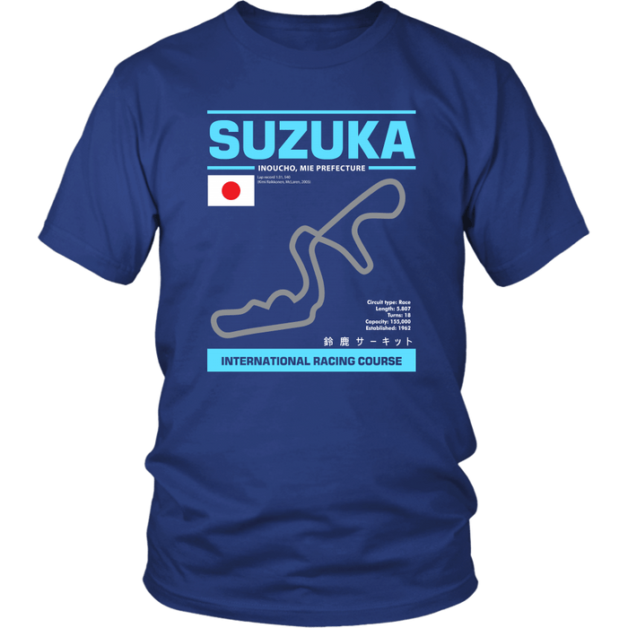 Suzuka International Racing Course Race Track Outline Series T-shirt Ver. 2