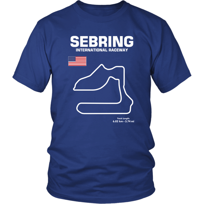 Sebring International Circuit Track Outline Series Version 2 T-shirt and Hoodie