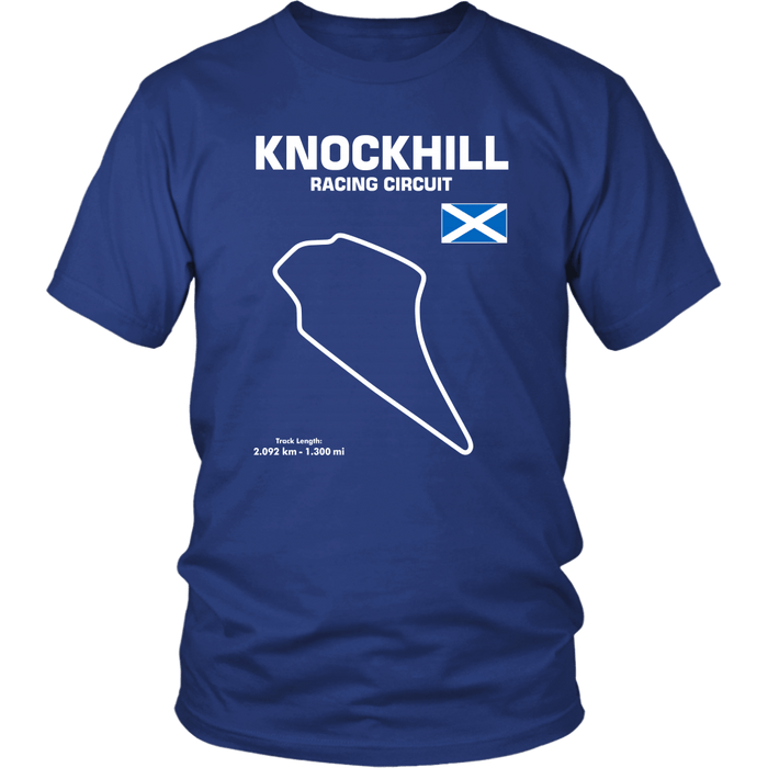 Knockhill Racing Circuit Scotland Racetrack Outline Series T-shirt and Hoodie