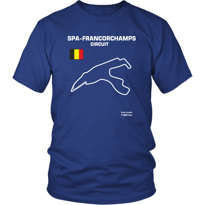 Circuit de Spa-Francorchamps Track Outline Series T-shirt and Hoodie