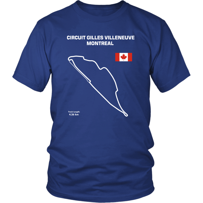 Gilles Villeneuve Montreal Circuit Track Outline shirt version 2