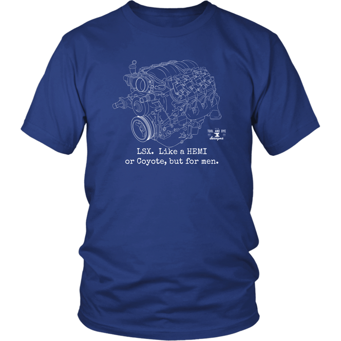 Engine Blueprint Series LSX like a HEMI or Coyote but for men t-shirt or hoodie