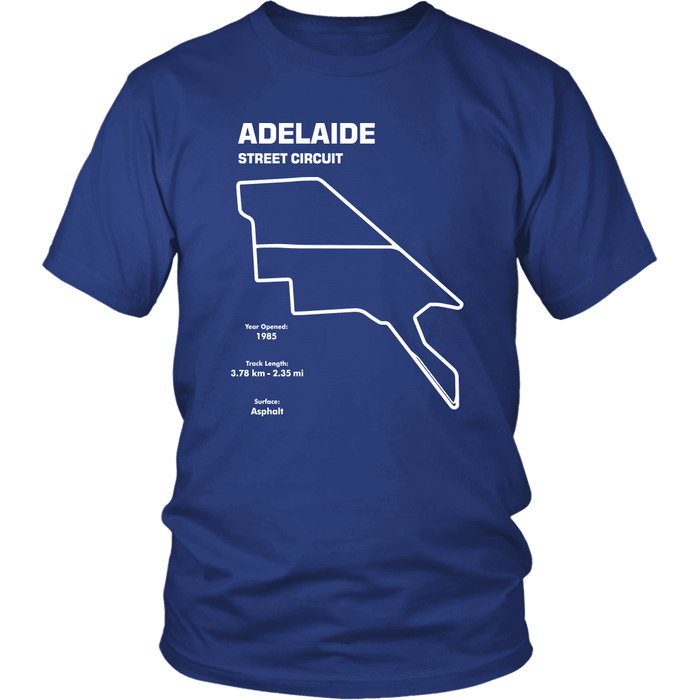 Adelaide Street Circuit Track Outline Series T-shirt (Adelaide Parklands Circuit)