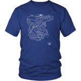 MZR Mazda Duratec Engine Blueprint Series T-shirt