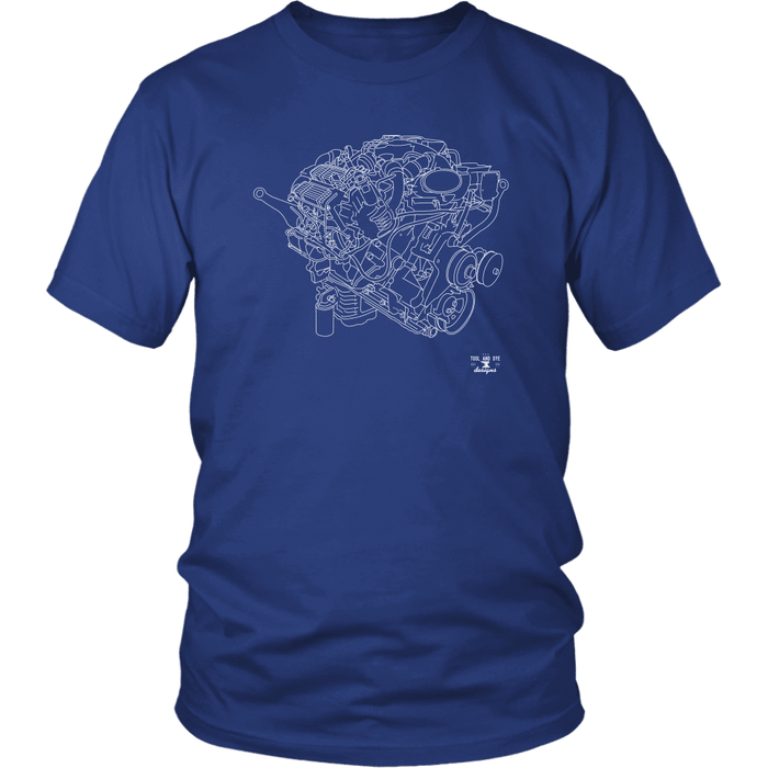 Ford PowerStroke Diesel Engine Blueprint Series T-shirt