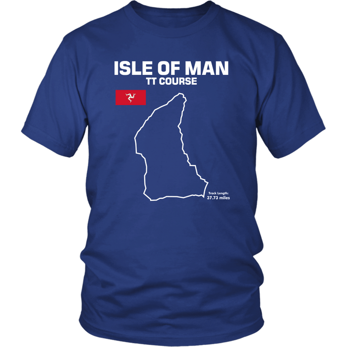 Isle of Man TT Mountain Course Track Outline Series T-shirt and Hoodie