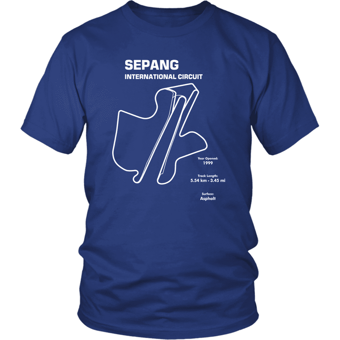 Sepang Malaysian International Circuit Race Track Outline Series T-shirt