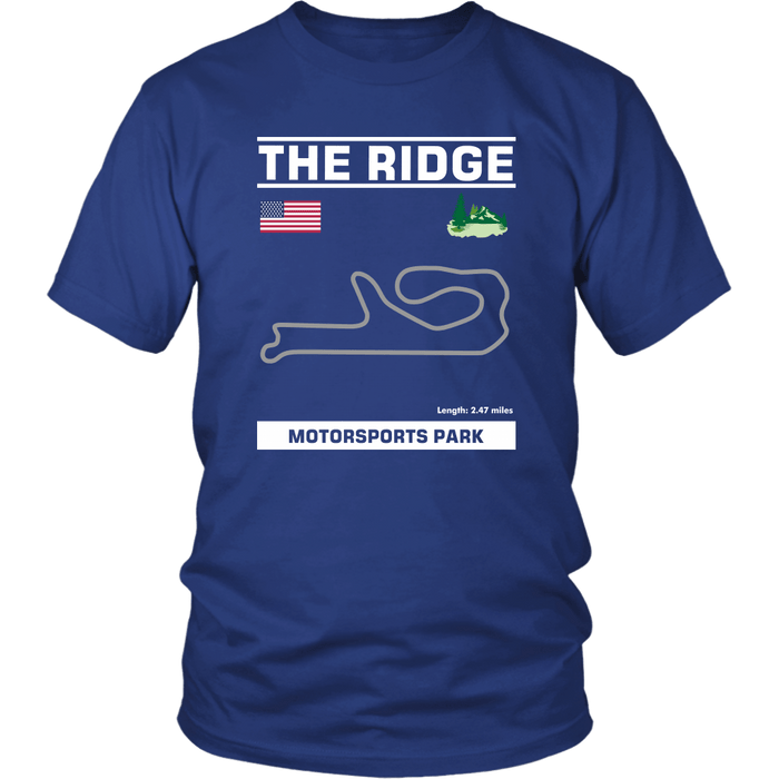 Washington State The Ridge Race Track Outline Series T-shirt