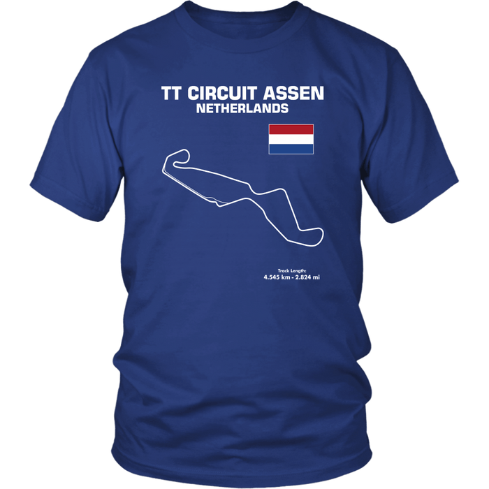 TT Circuit Assen Netherlands Race Track Outline Series T-shirt or Hoodie