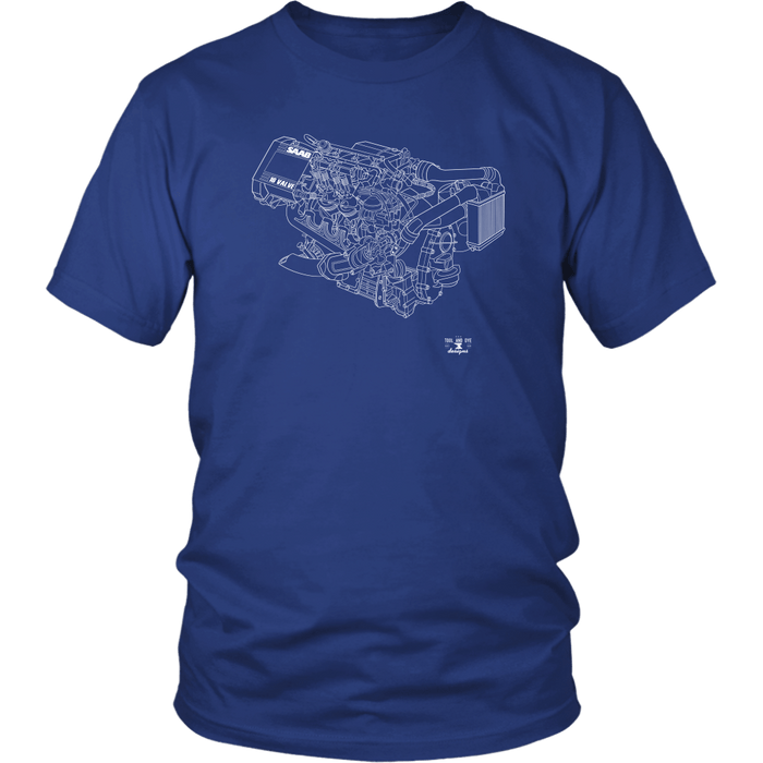 Saab 16v Engine Blueprint Series T-shirt and Hoodie