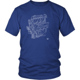 Engine Blueprint Series V6 Alfa Romeo T-shirt and Hoodie