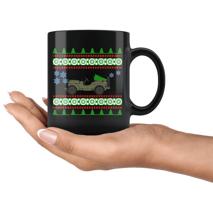 Jeep Willys SK Ugly Christmas Sweater Mug