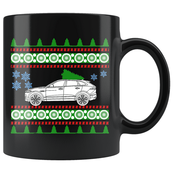 2017 Jaguar F Pace Ugly Christmas Sweater Mug