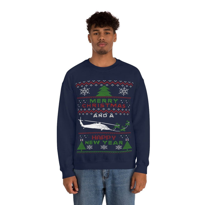 Copy of Military Helicopter Blackhawk Ugly Christmas Sweater Sweatshirt monster digital