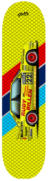 Car Art BMW E30 M3 DTM Dekra #22 Rudy Billen Skateboard Deck V4