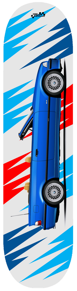 Car Art E36 M3 Estoril Blue Convertible Skateboard Deck V1