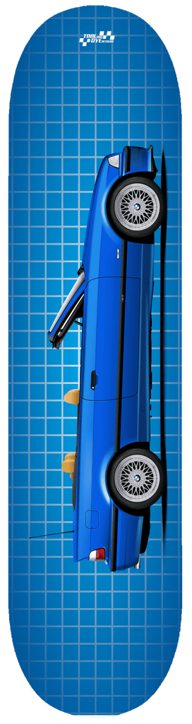 Car Art E36 M3 Estoril Blue Convertible Skateboard Deck V8