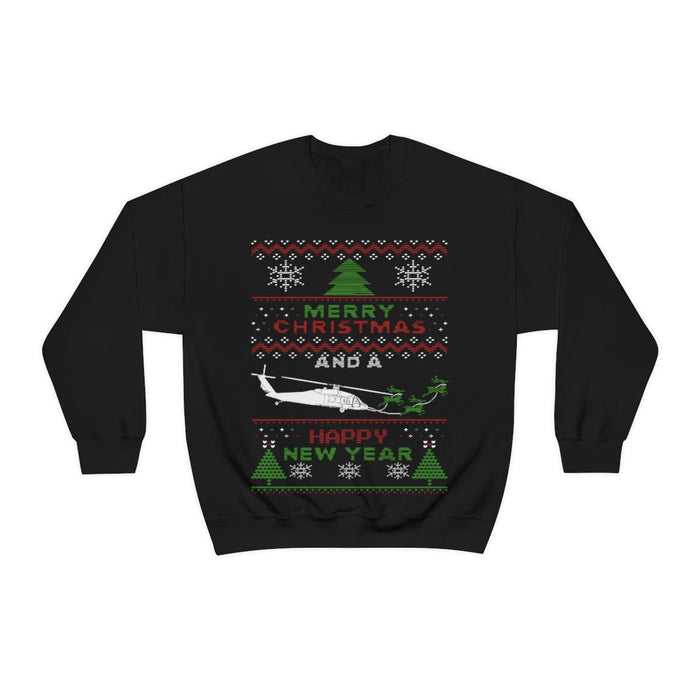 Copy of Military Helicopter Blackhawk Ugly Christmas Sweater Sweatshirt monster digital