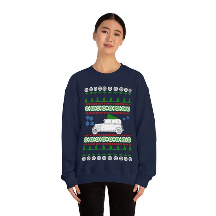 Old car like a Model A ugly Christmas Sweater Sweatshirt