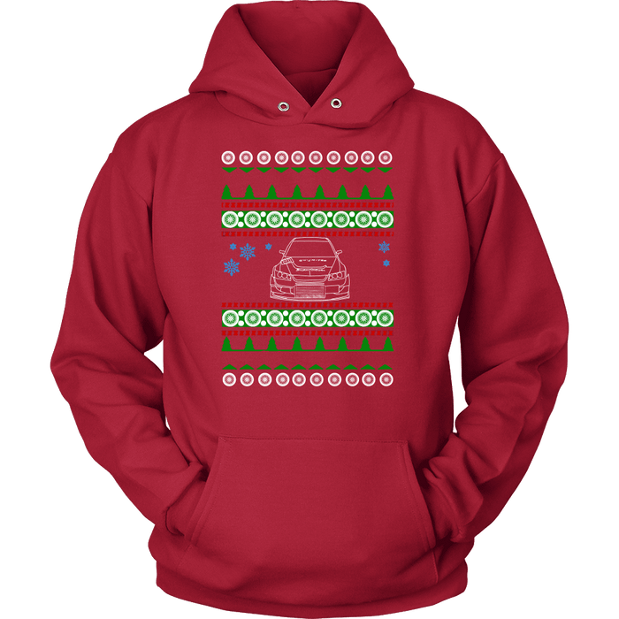 Lancer Evo Voltex front Ugly Christmas Sweater, hoodie and long sleeve t-shirt sweatshirt