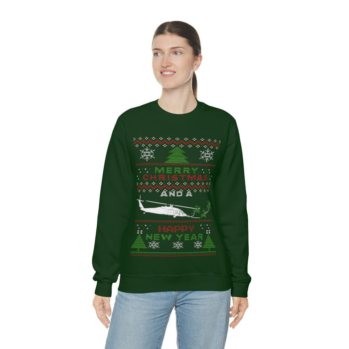 Military Helicopter Blackhawk Ugly Christmas Sweater Sweatshirt