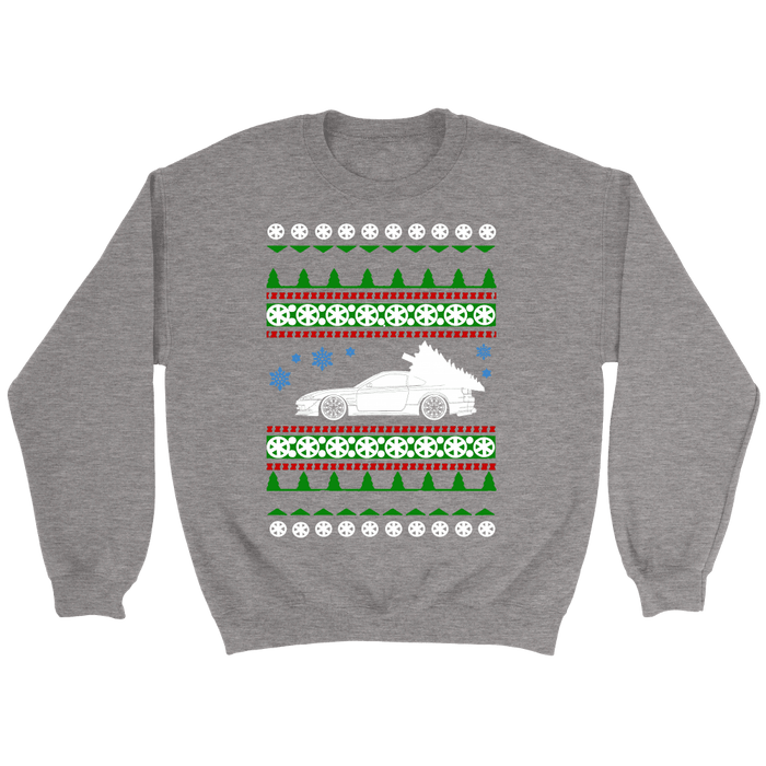 Nissan S15 Gray ugly christmas sweater 240sx Silvia crewneck sweatshirt