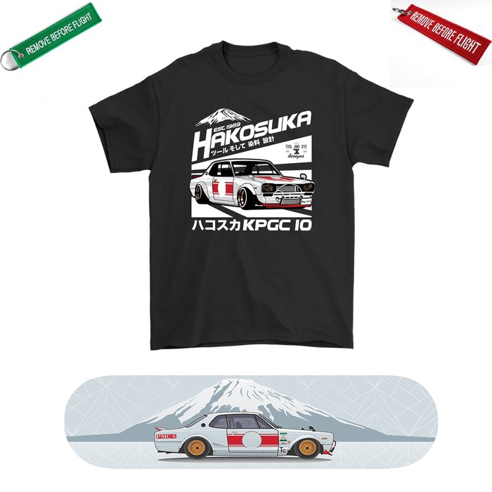 Nissan Hakosuka Skateboard Deck and Premium T-shirt Bundle ++